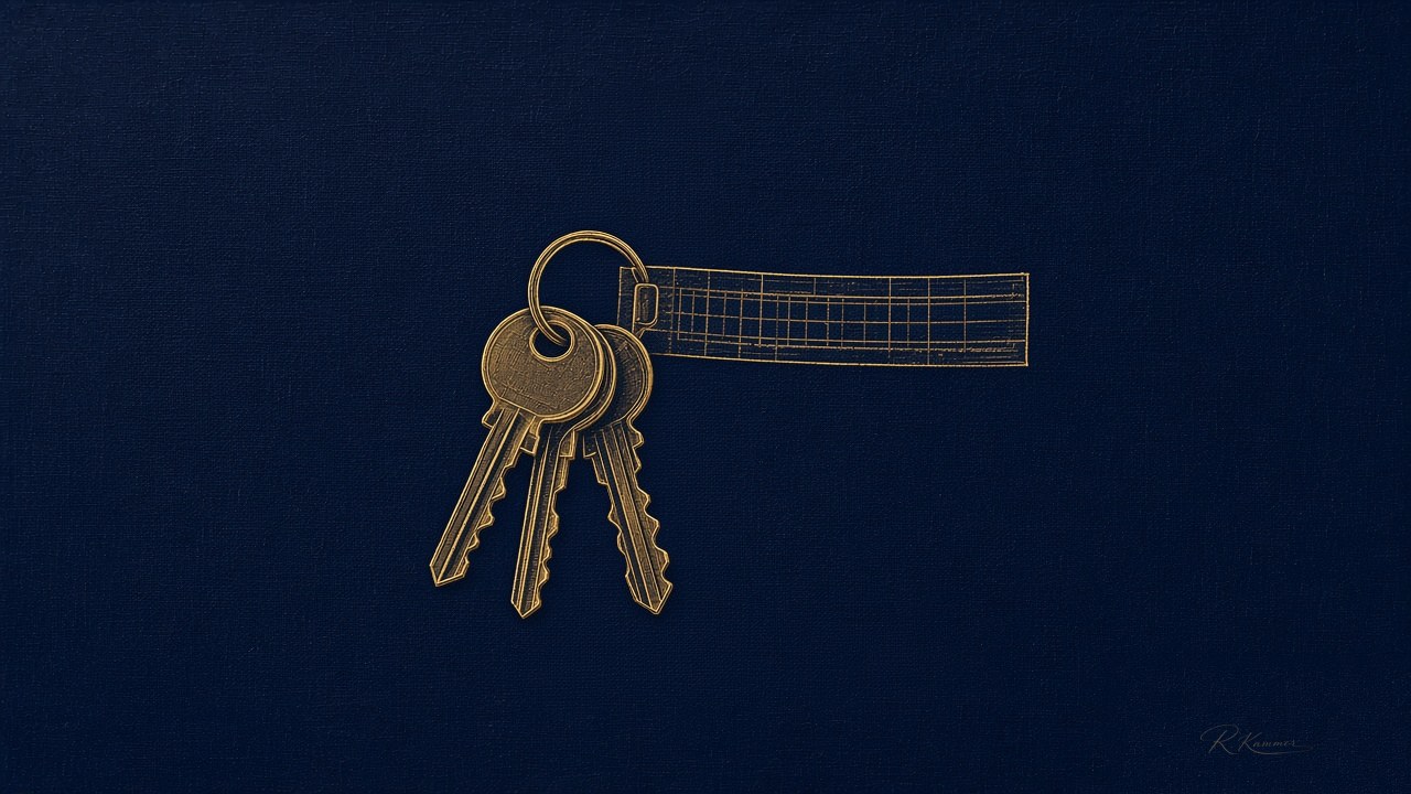 Keys and monthly carry, signed R. Kammer