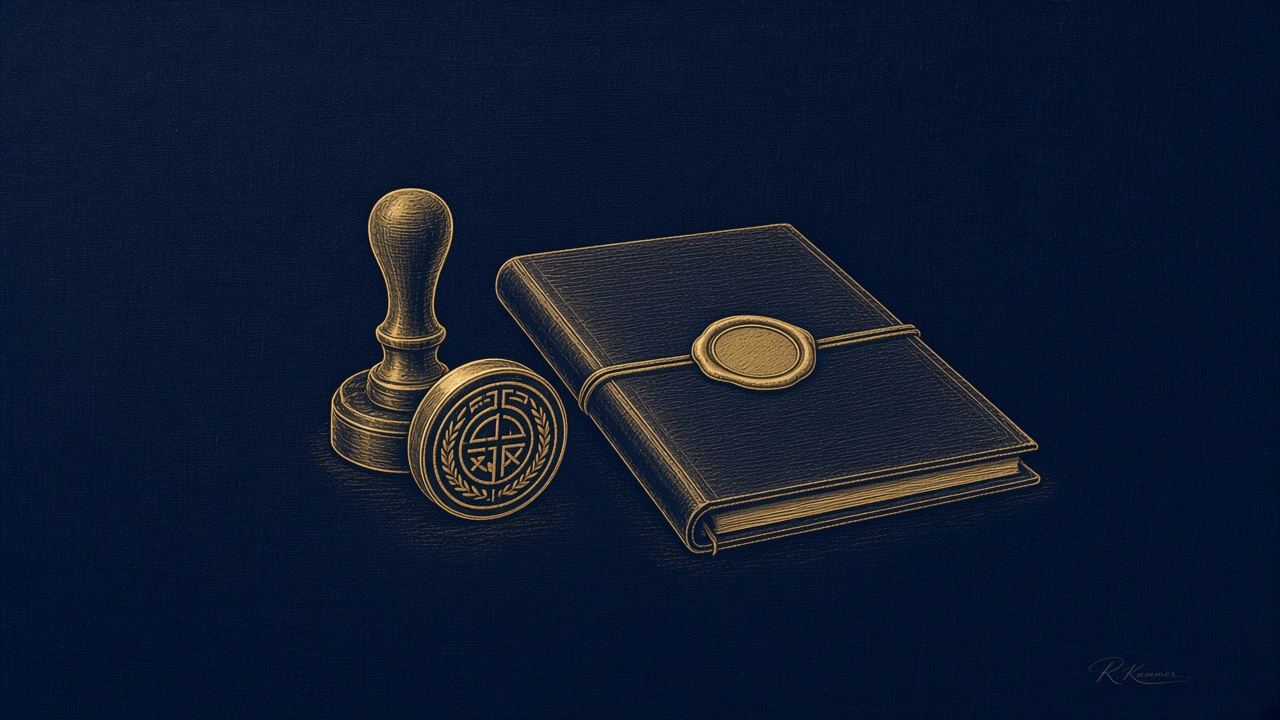 Counsel seal and disclosure folio, signed R. Kammer