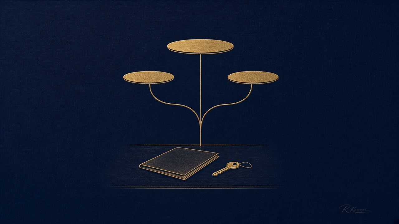Family office desk and tree, signed R. Kammer