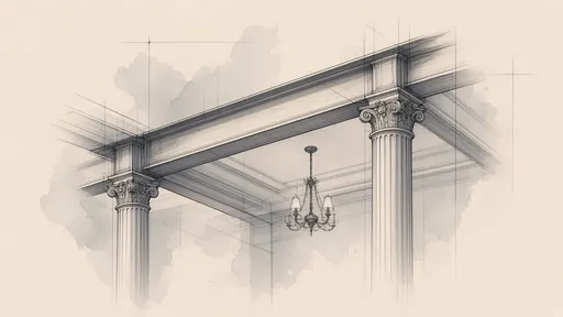Pencil and watercolor sketch: beam