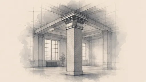 Pencil and watercolor sketch: column
