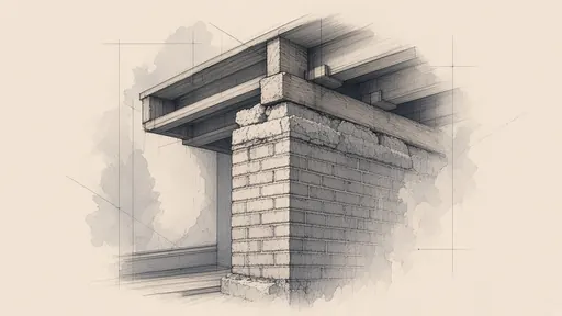 Pencil and watercolor sketch: load-bearing wall