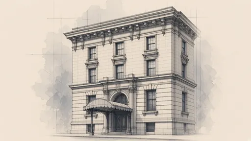 Pencil and watercolor sketch: prewar co-op