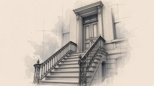 Pencil and watercolor sketch: stoop